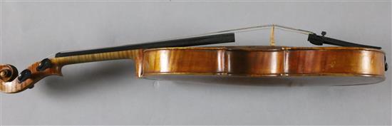 A violin by Julius Heinrich Zimmermann, early 20th century, length of back 36cm